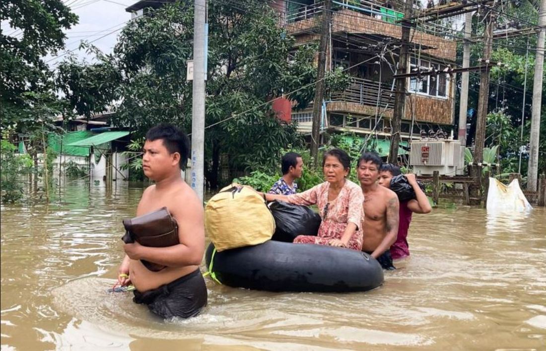 म्यानमारमा भीषण वर्षापछिको बाढी : ४५ हजार बढी मानिस विस्थापित